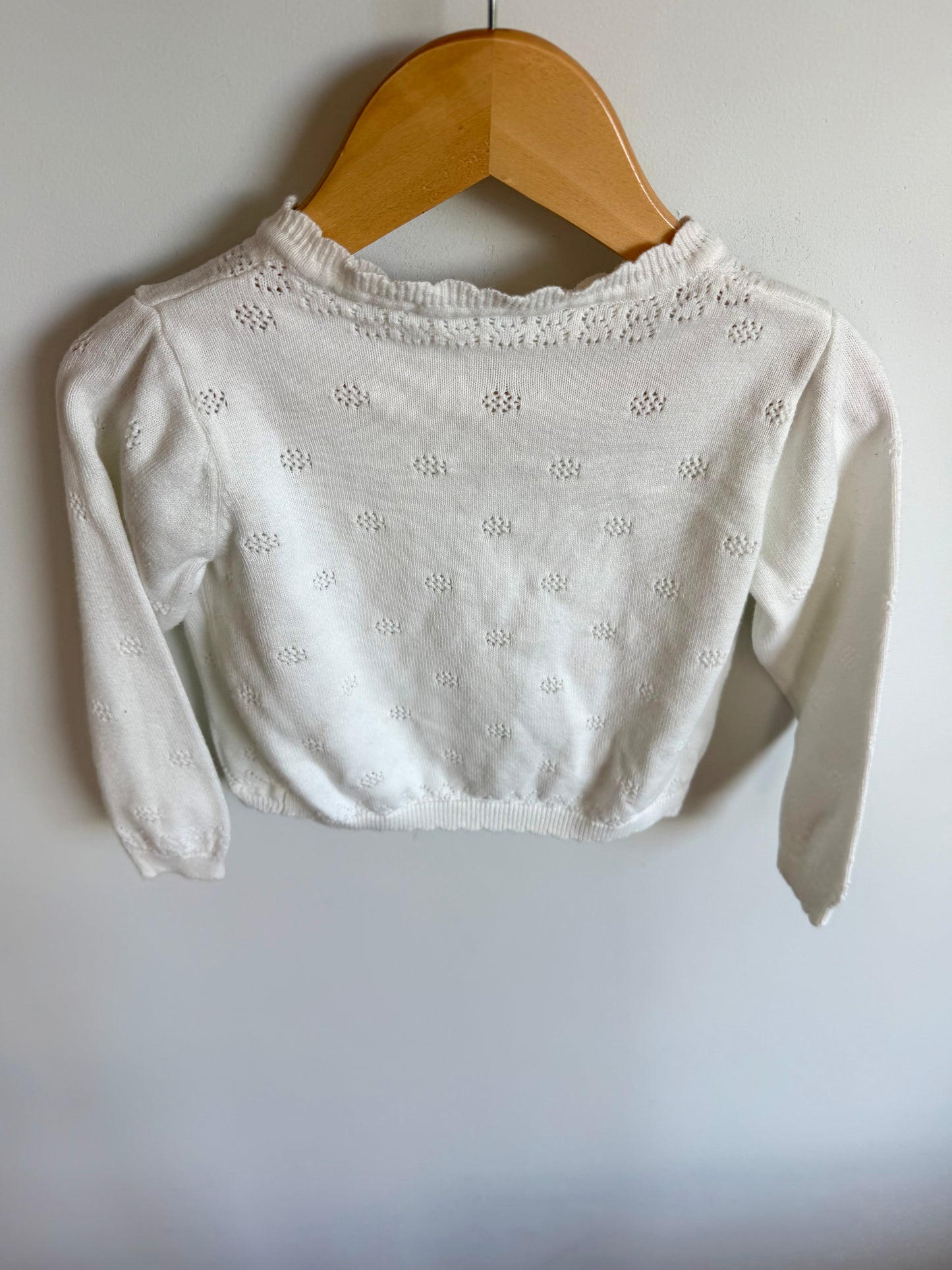 Eyelet Cotton White Cardigan (PLAY) / 24m