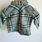Dusty Green Plaid Button Up Top / 0-3m