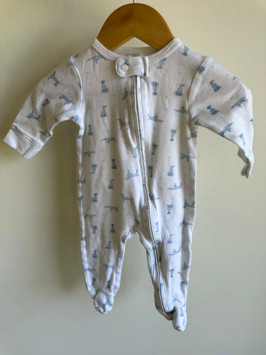 Blue Dog Pattern Sleeper / 3-6m