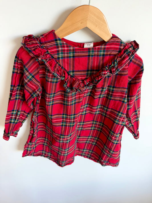 Tartan Long Sleeve Dress / 18-24m