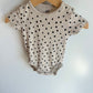 H&M Organic Cotton Tan Speckled Short Sleeve Bodysuit / 4-6m