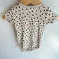 H&M Organic Cotton Tan Speckled Short Sleeve Bodysuit / 4-6m