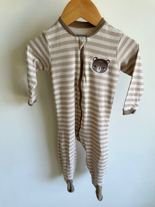 Brown Bear Striped Footed Sleeper / 12m