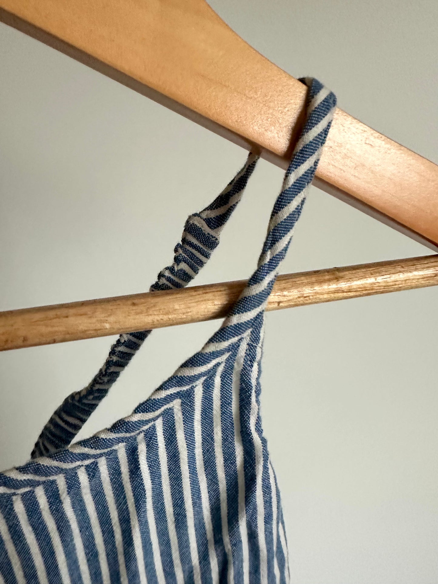 Striped Blue + White Romper / 3T