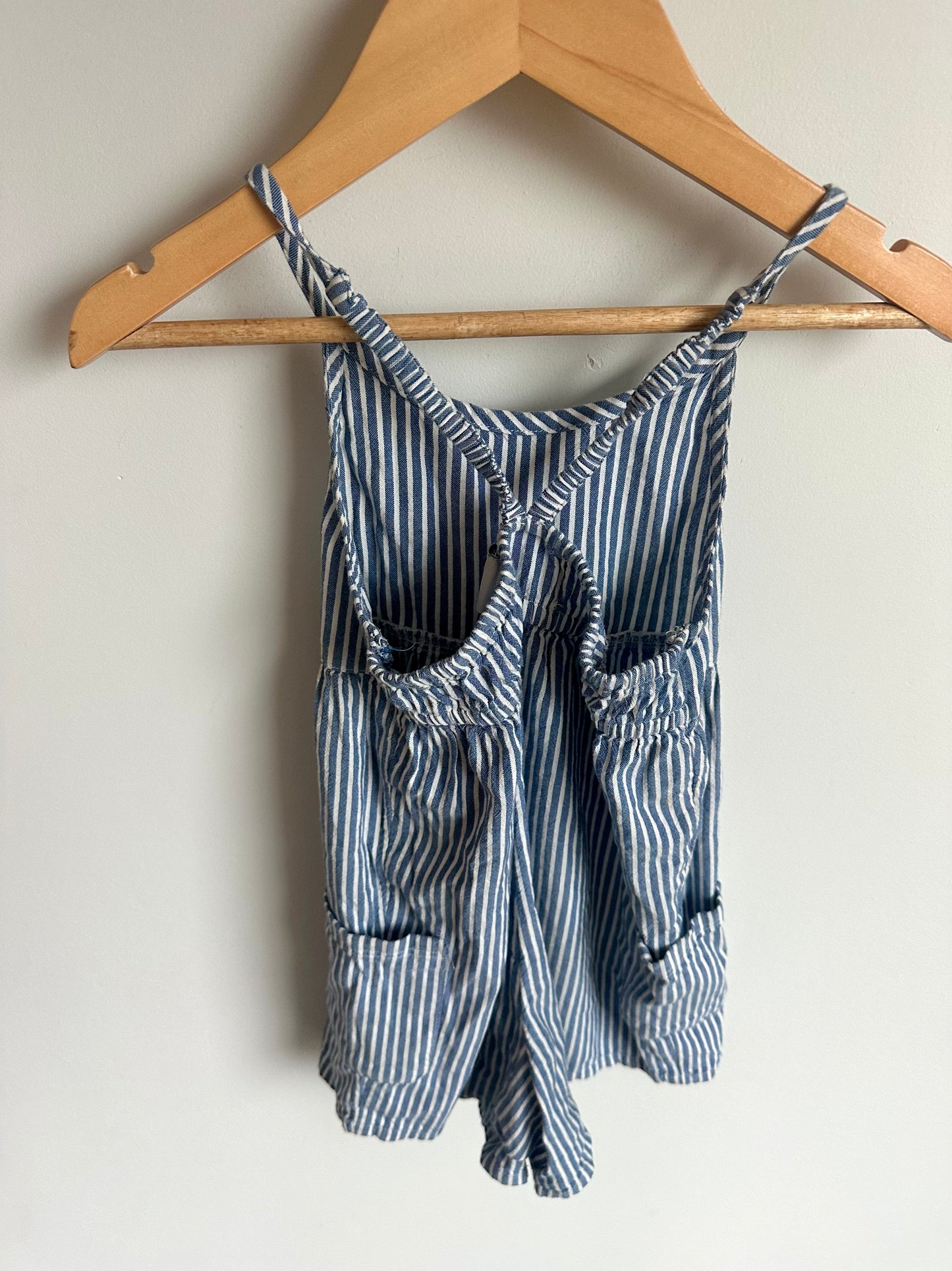 Striped Blue + White Romper / 3T