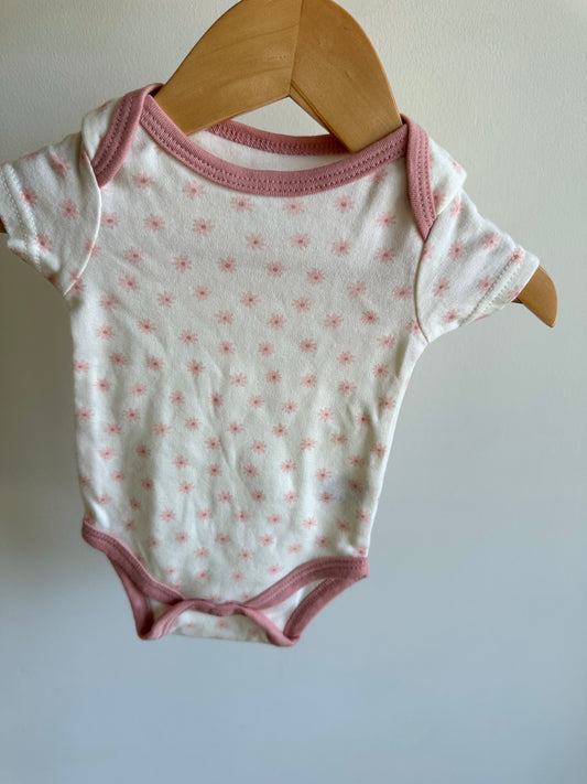 Pink Trim Floral Bodysuit / 3m