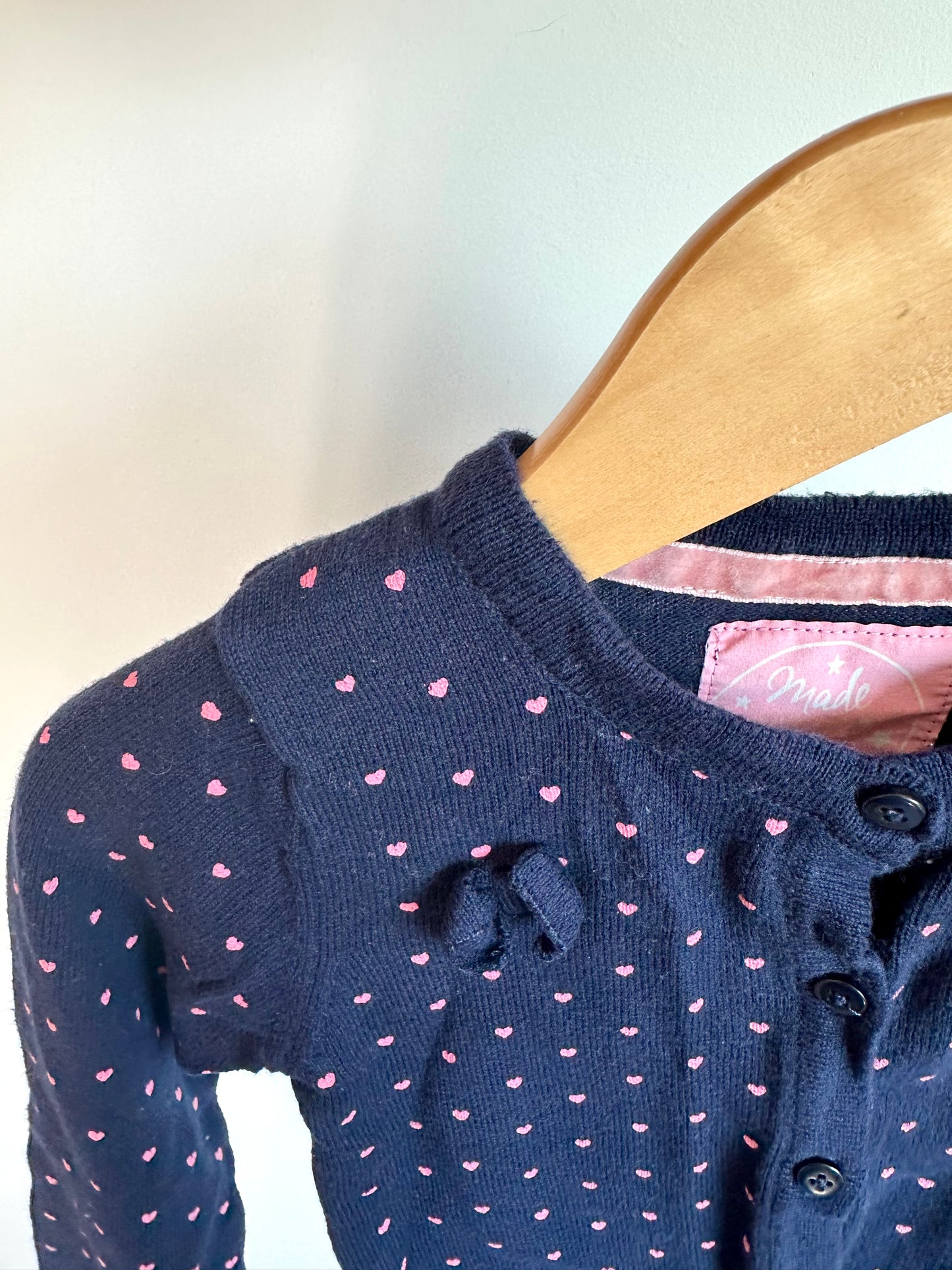 Navy Heart Cardigan / 18-24m