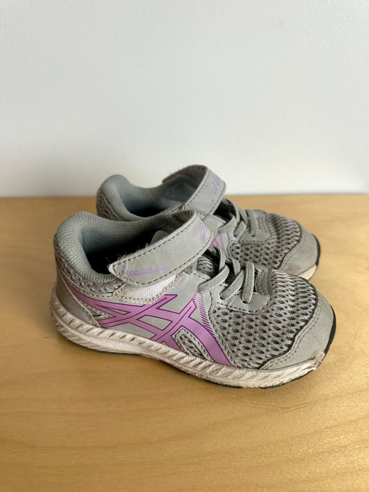 Asics Grey + Purple Runners (PLAY) / 9 Toddler