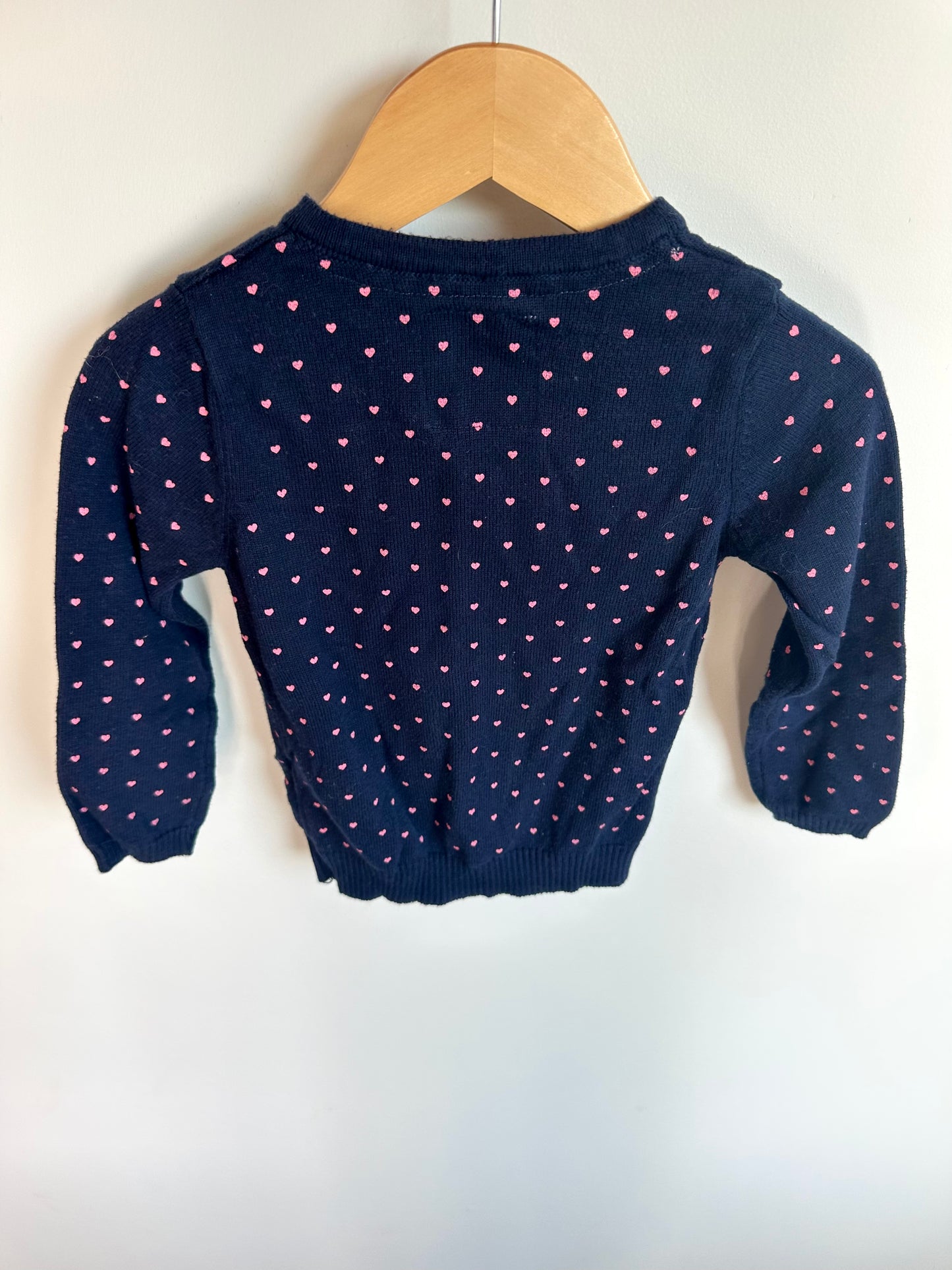 Navy Heart Cardigan / 18-24m