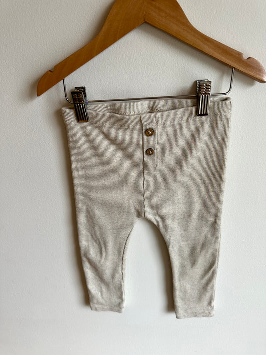 Organic Grey Ribbed Pants / 18-24m