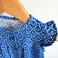 Cobalt Floral Shapes Romper / 18m