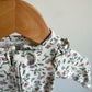 Floral Ruffle Shoulder Footed Sleeper / Preemie