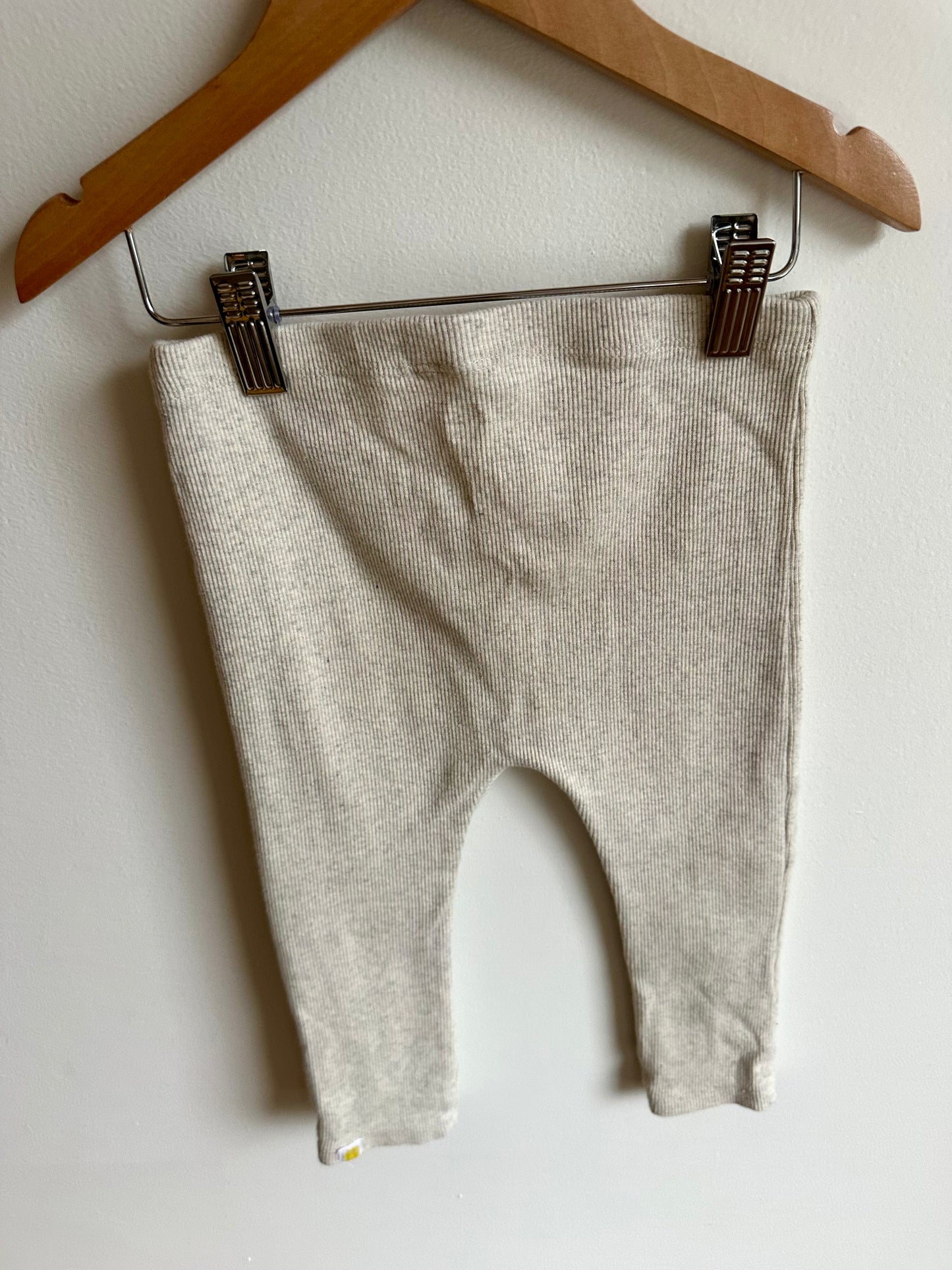 Organic Grey Ribbed Pants / 18-24m