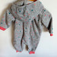Dotted Grey Hood Jumpsuit / 6-12m