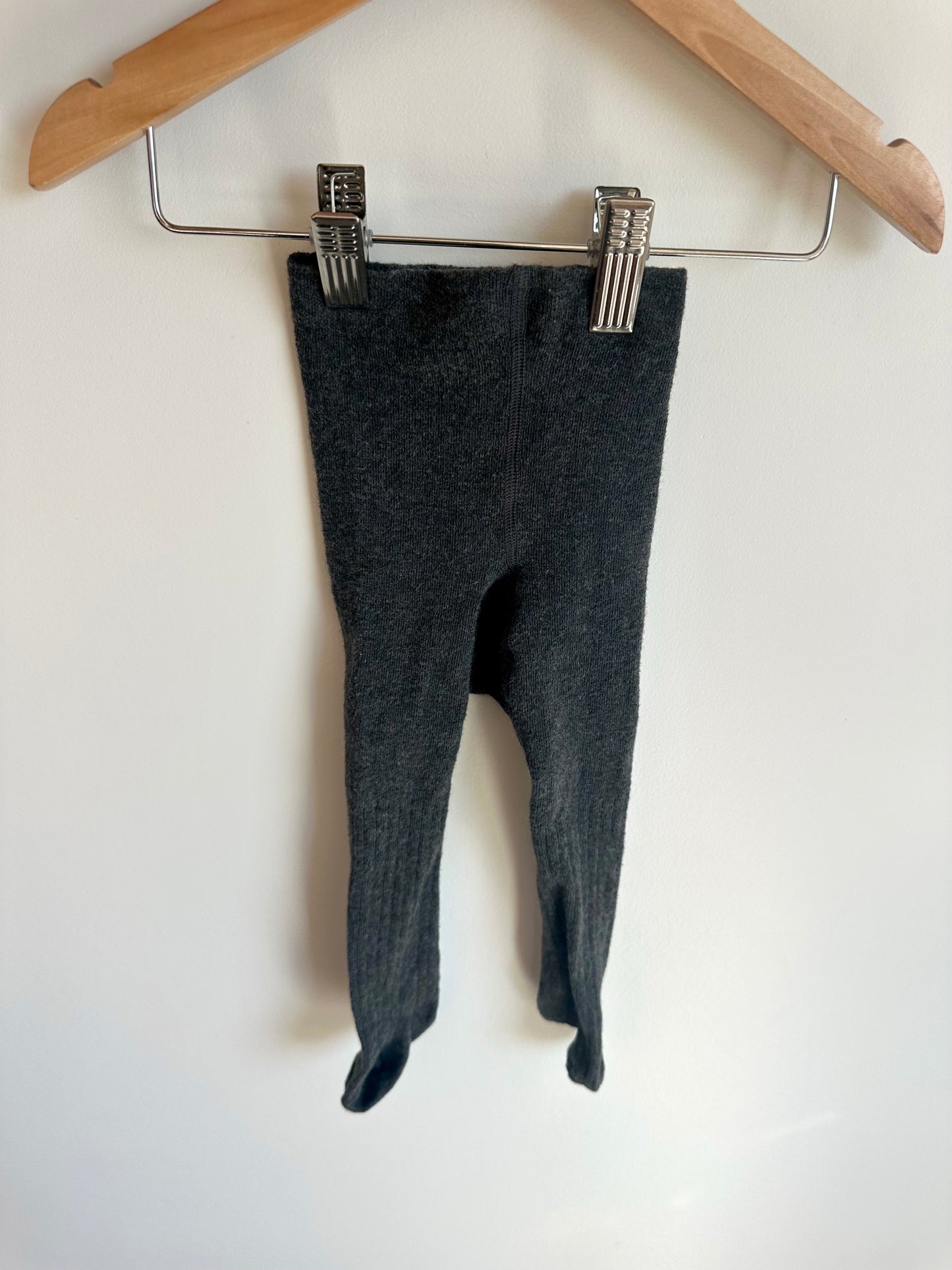 H&M Charcoal Rib Baby Tights  / 2-6m