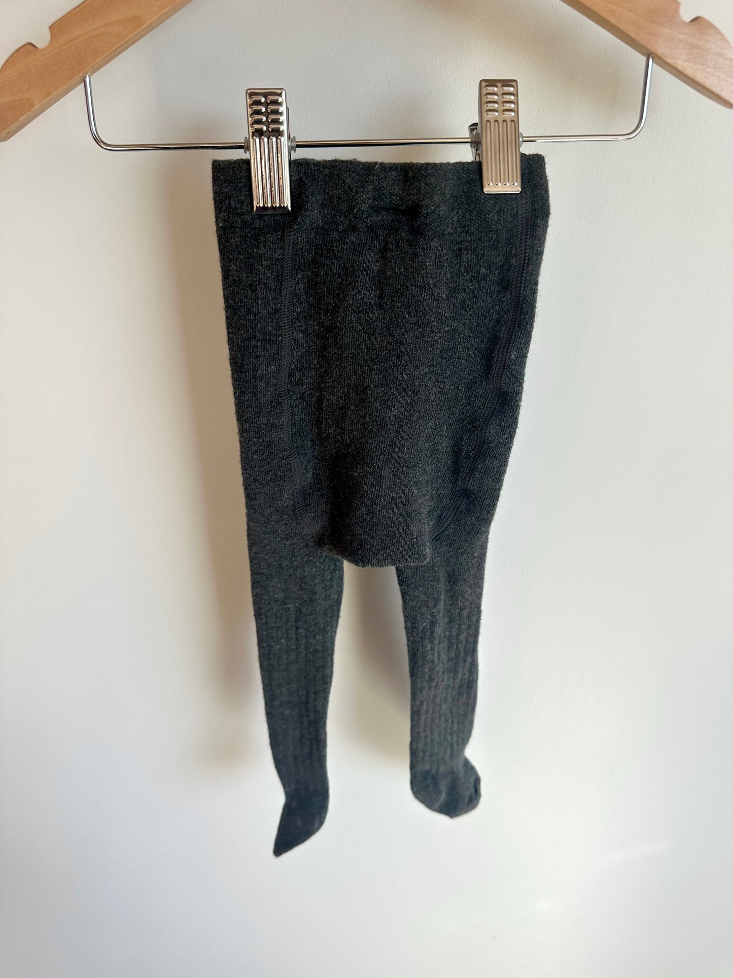 H&M Charcoal Rib Baby Tights  / 2-6m