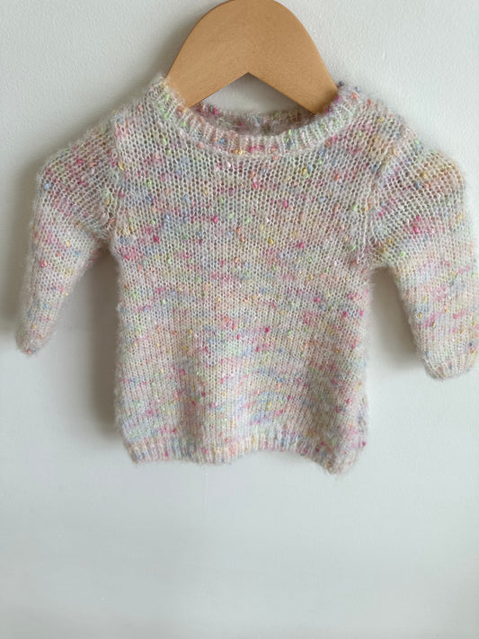 Colourful Speckled Sweater Dress / 3-6m