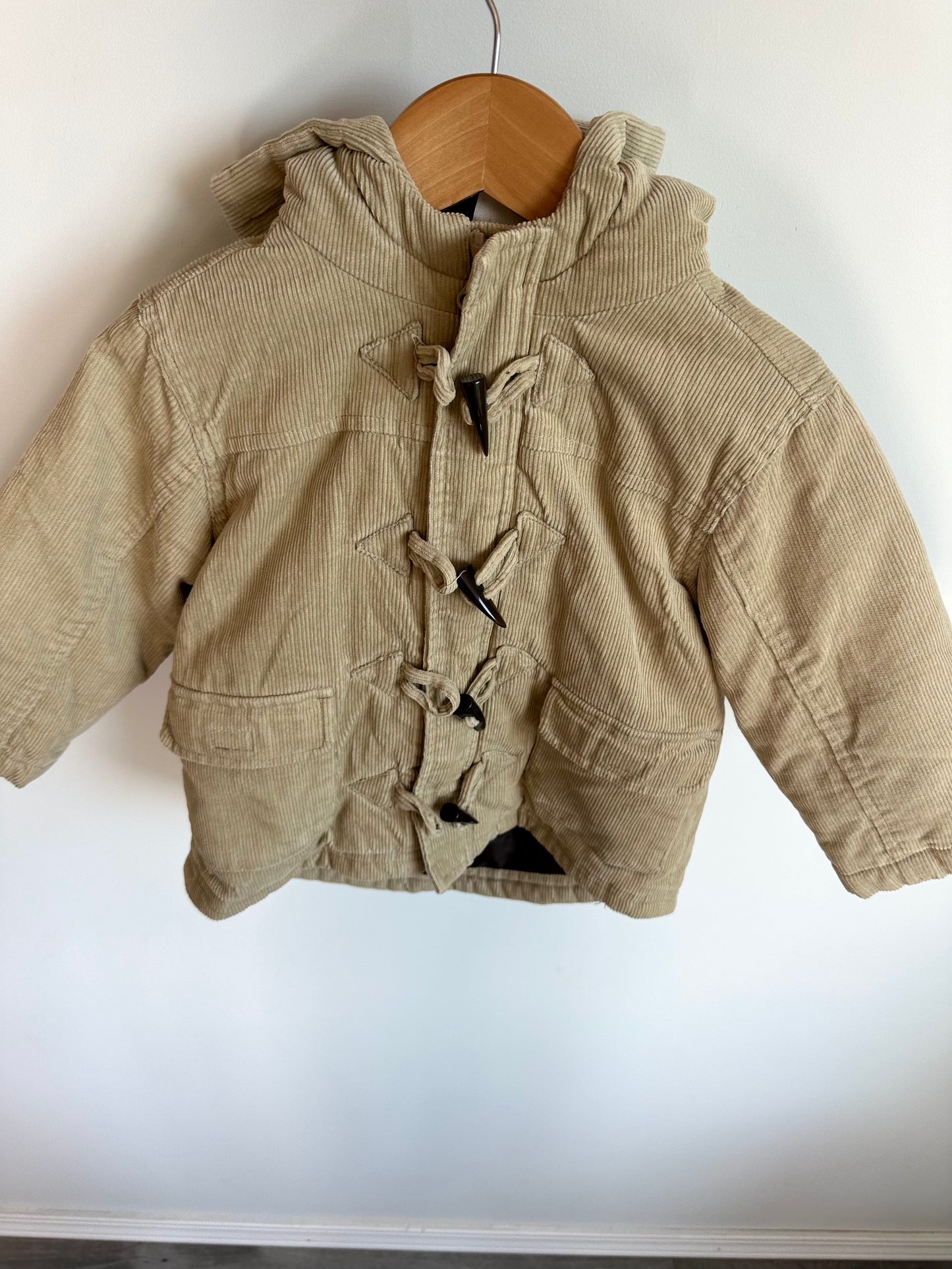 Tan Cord Hooded Jacket / 24m