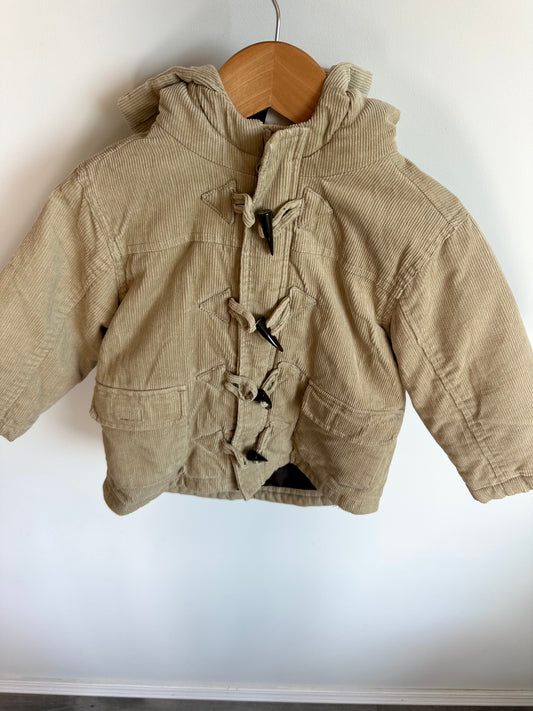 Tan Cord Hooded Jacket / 24m