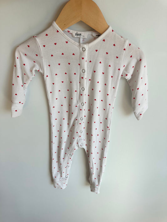 Modal Heart Snap Sleeper / 3-6m