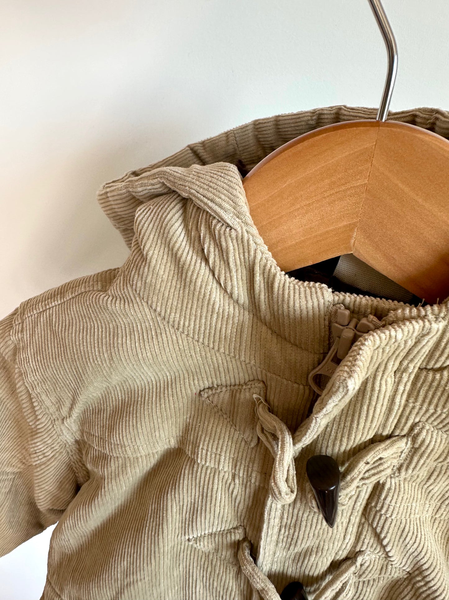 Tan Cord Hooded Jacket / 24m