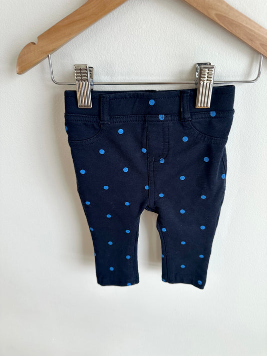 Blue Polka Dot Pants / 3-6m
