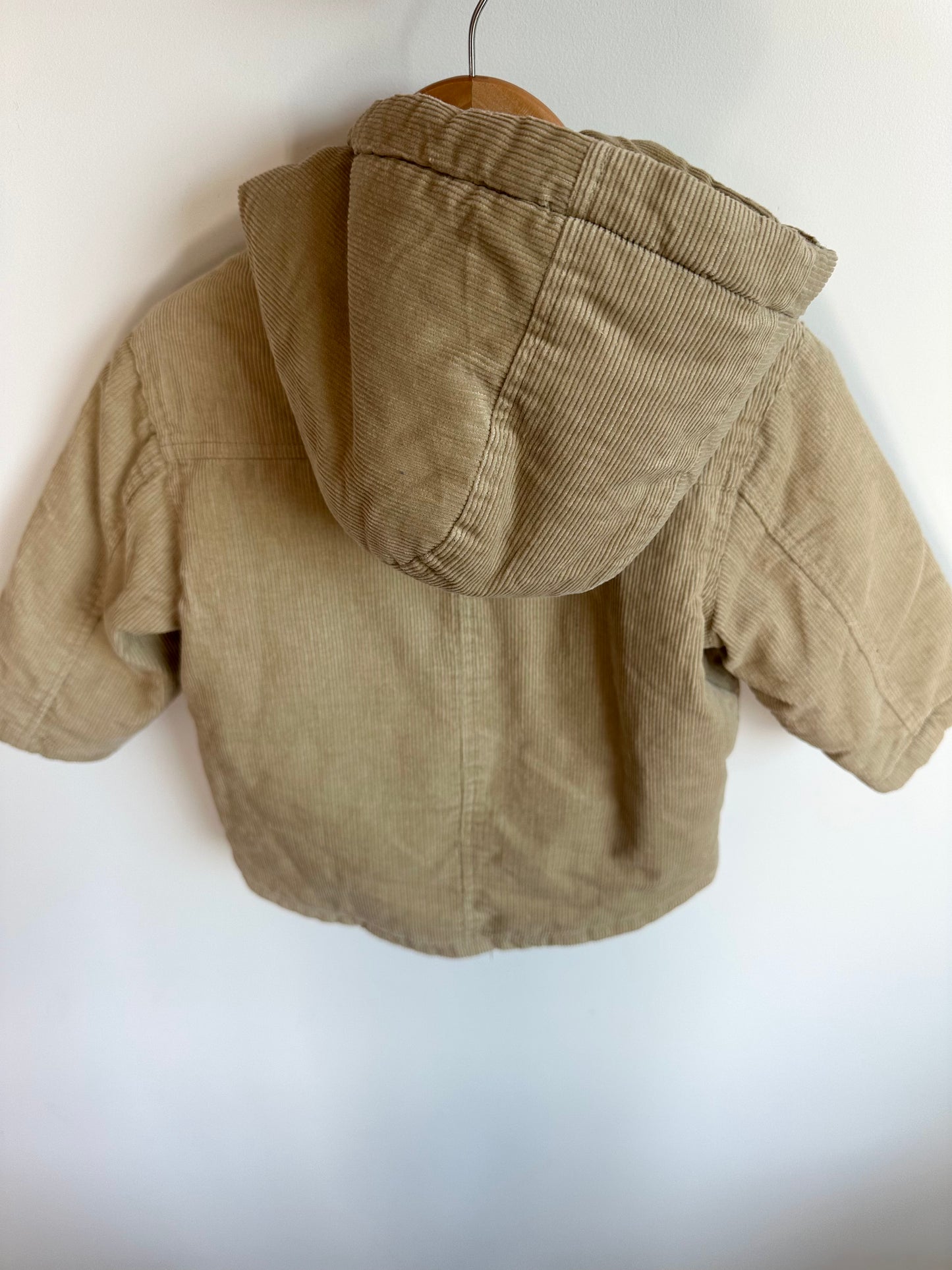 Tan Cord Hooded Jacket / 24m