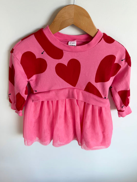 Pink Heart + Tulle Dress / 18m