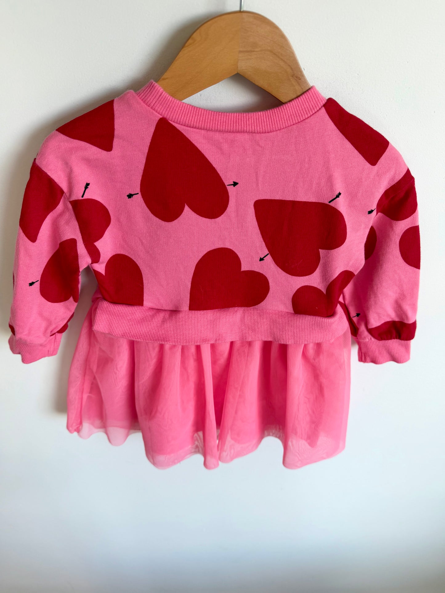 Pink Heart + Tulle Dress / 18m