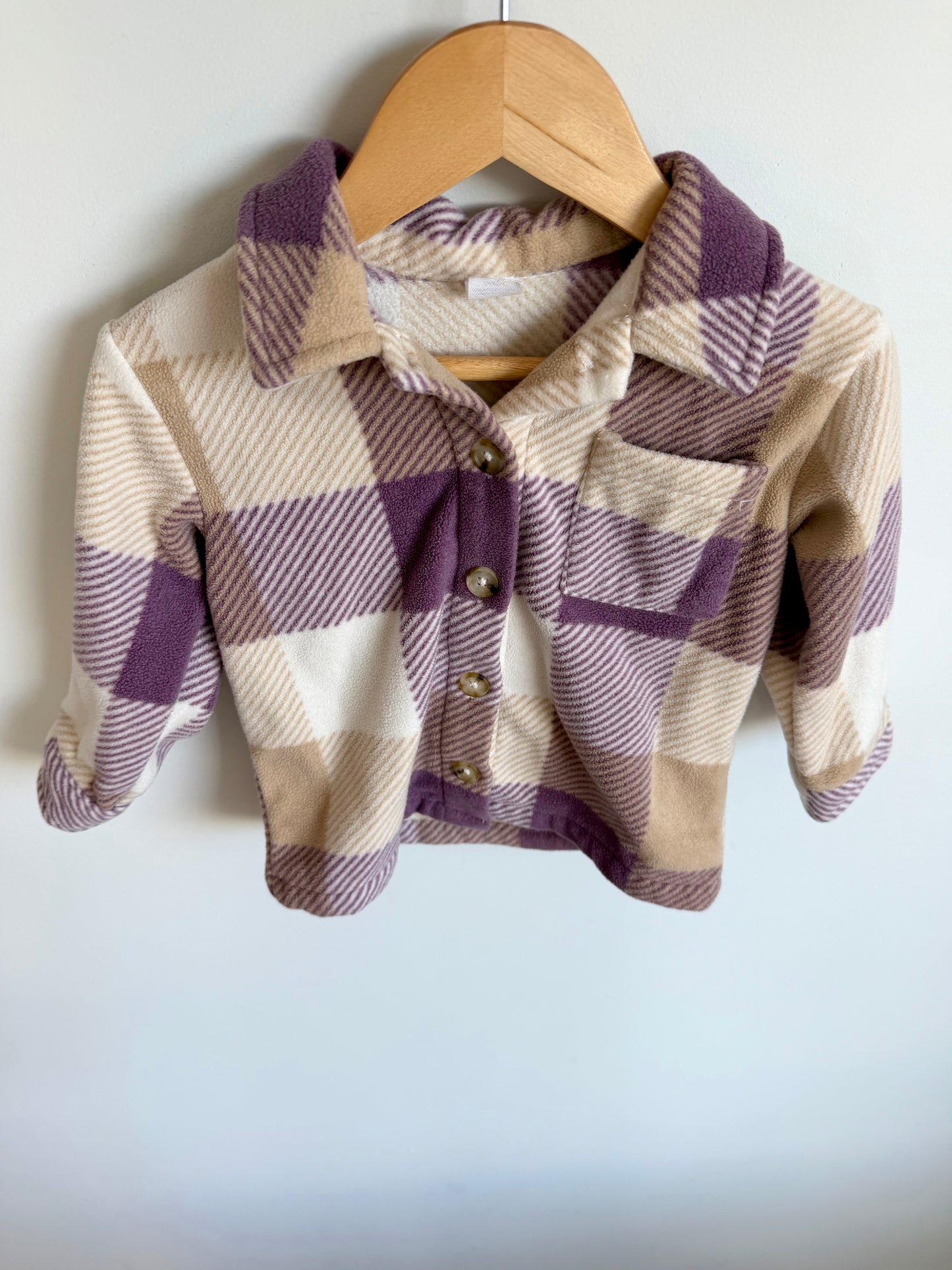 Purple Plaid Shacket / 18m