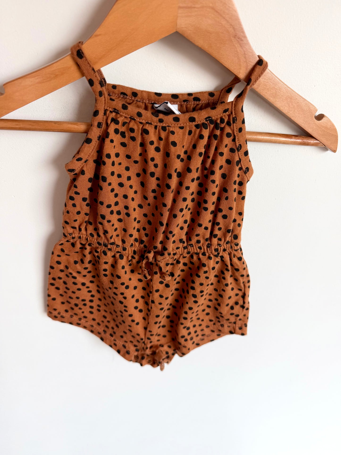 Rust Dot Romper / 0-3m