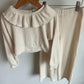Cream Ribbed Top + Pants Set / 6 years