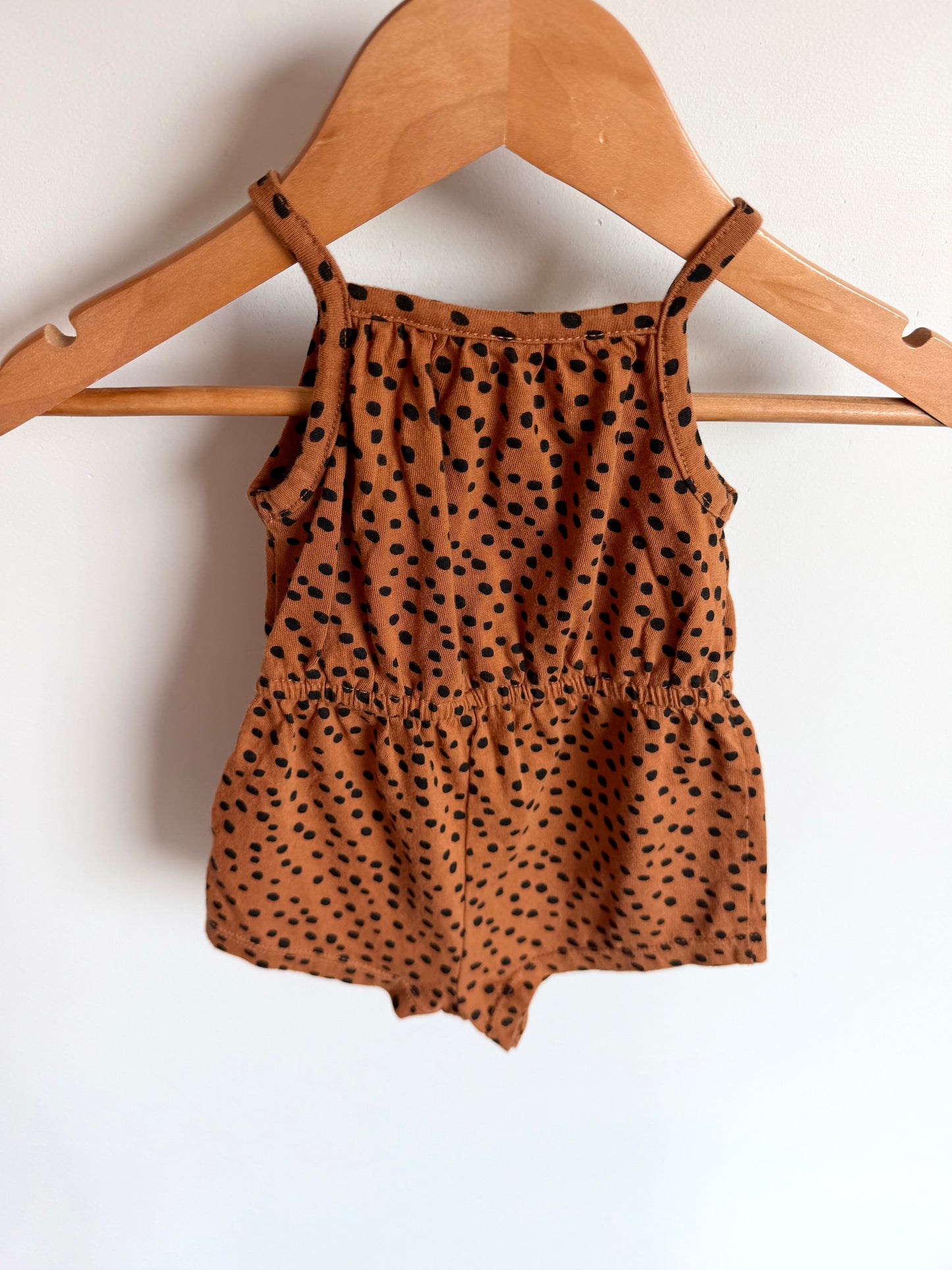 Rust Dot Romper / 0-3m