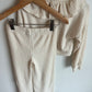 Cream Ribbed Top + Pants Set / 6 years