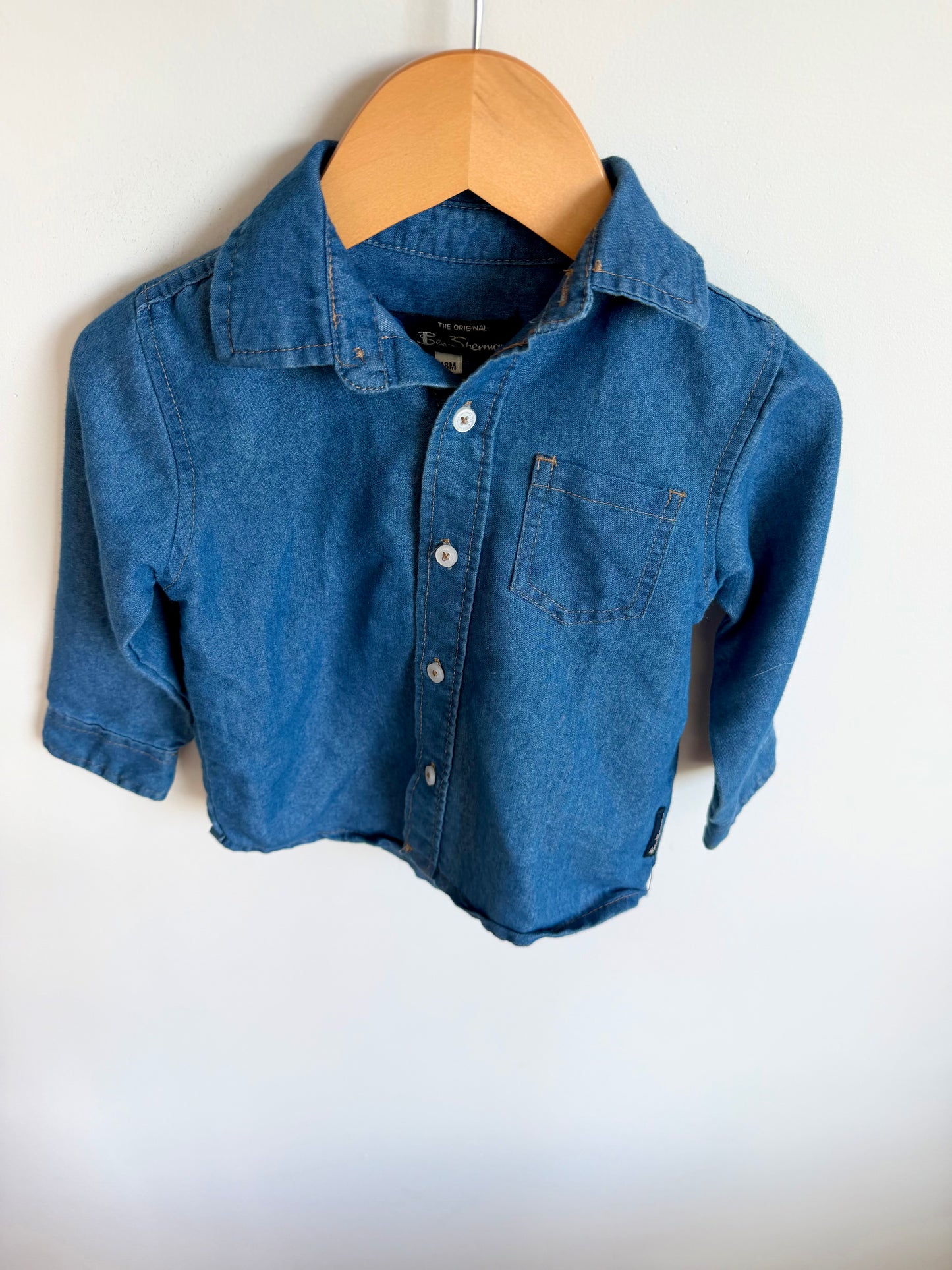 Chambray Long Sleeve Button Up / 18m
