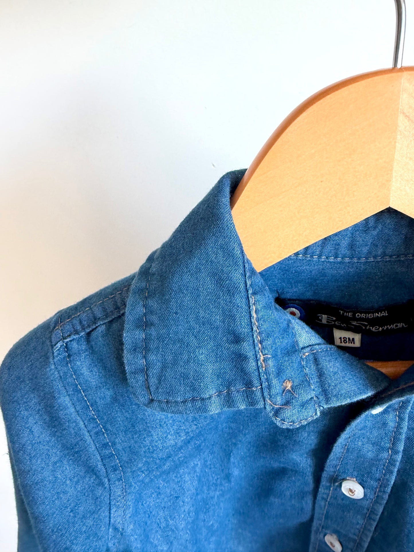 Chambray Long Sleeve Button Up / 18m