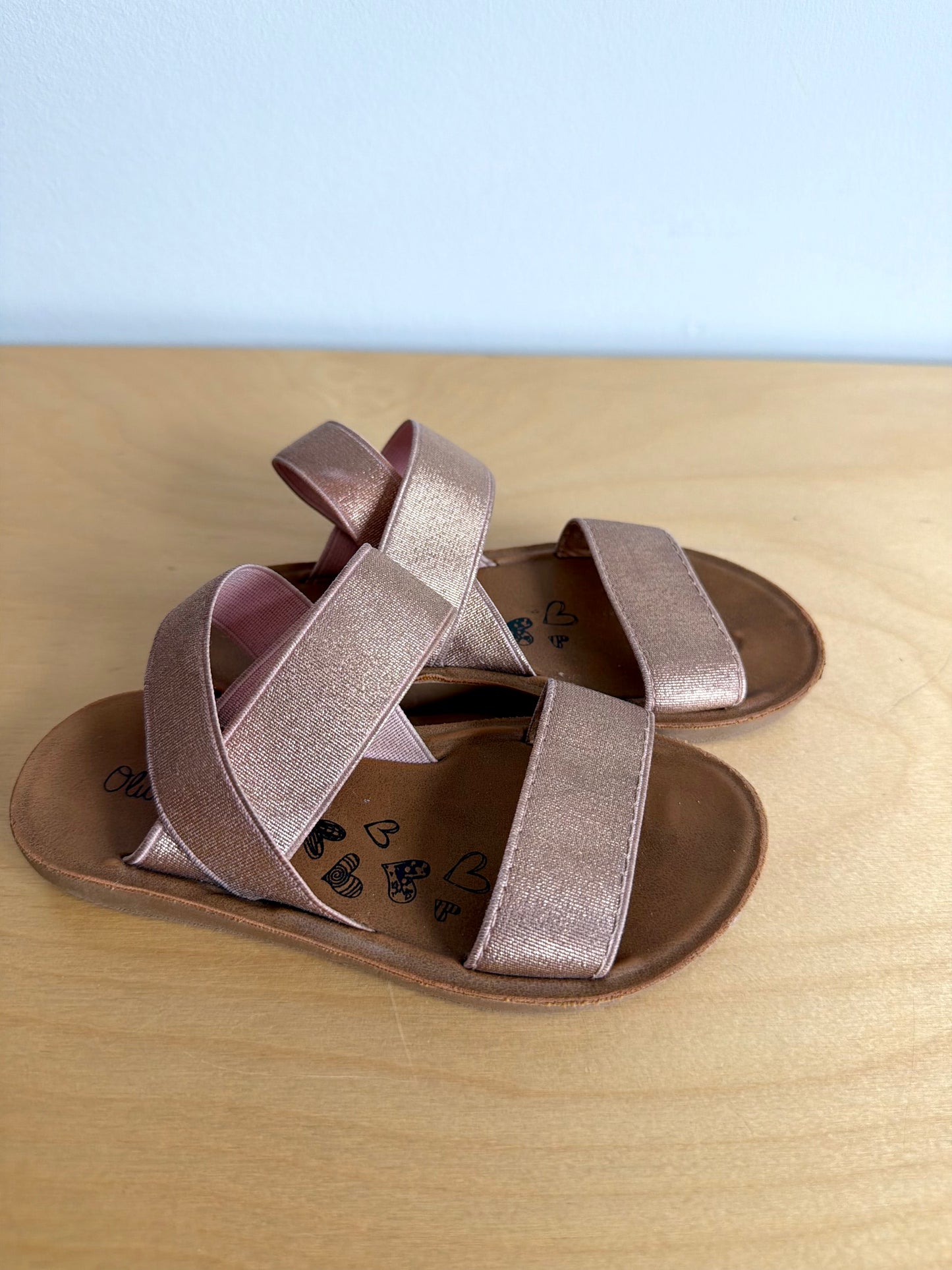 Sparkly Pink Strap Sandals / Size 7 Toddler