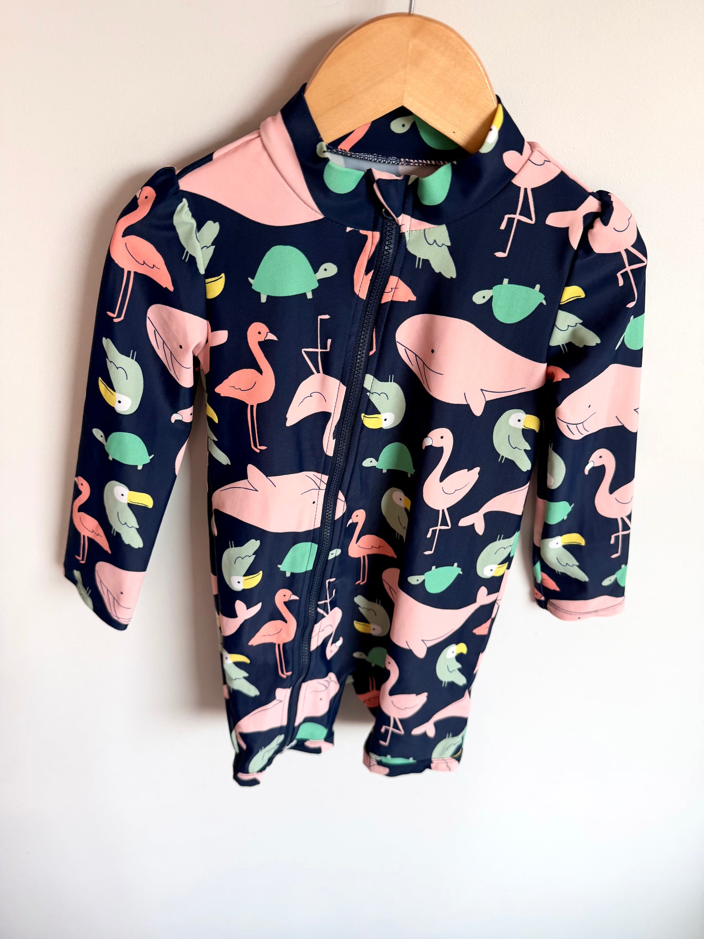 Long Sleeve Whale and Friends Swimsuit / 3T