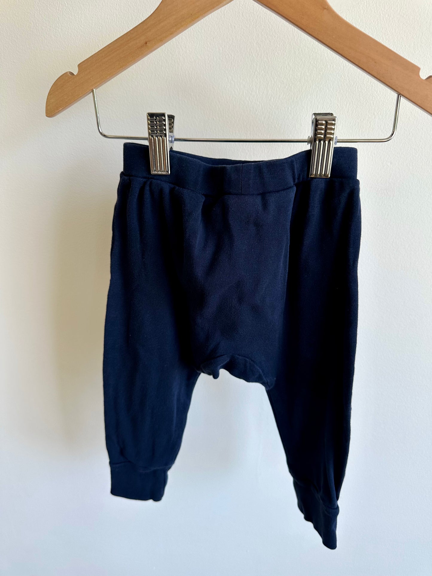 Navy Drop Crotch Pants / 12-18m
