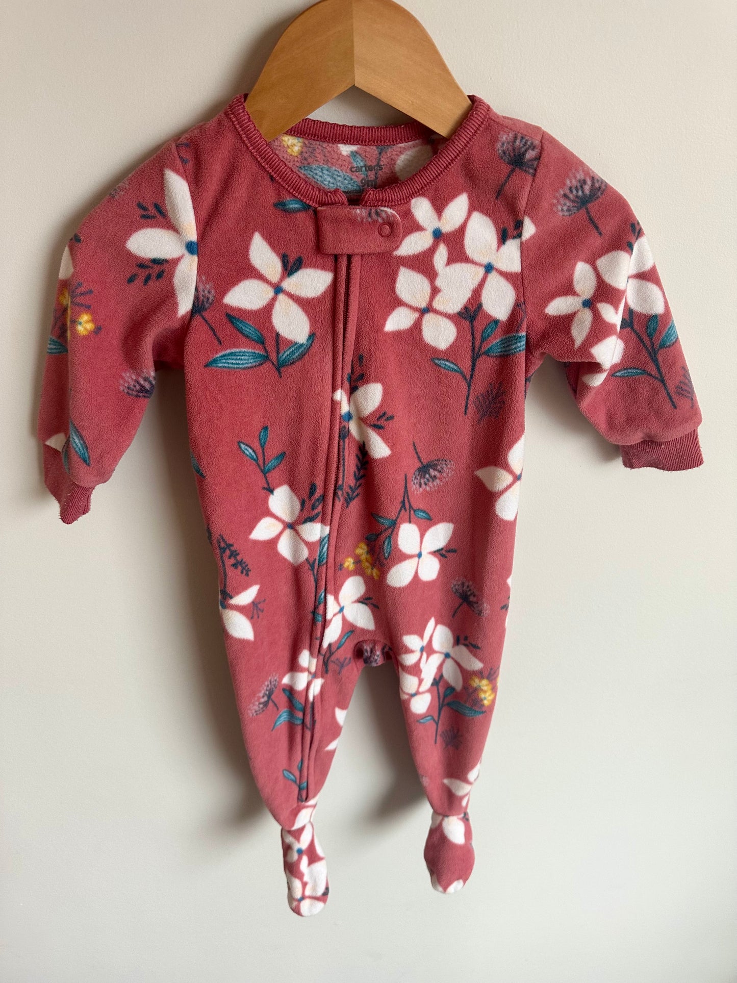 Fleece Rouge Flower Sleeper / 9m