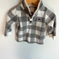 Fleece Grey Checkered Sweater/ 12m