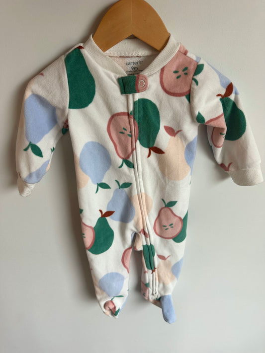 Pear White Fleece Sleeper / 9m