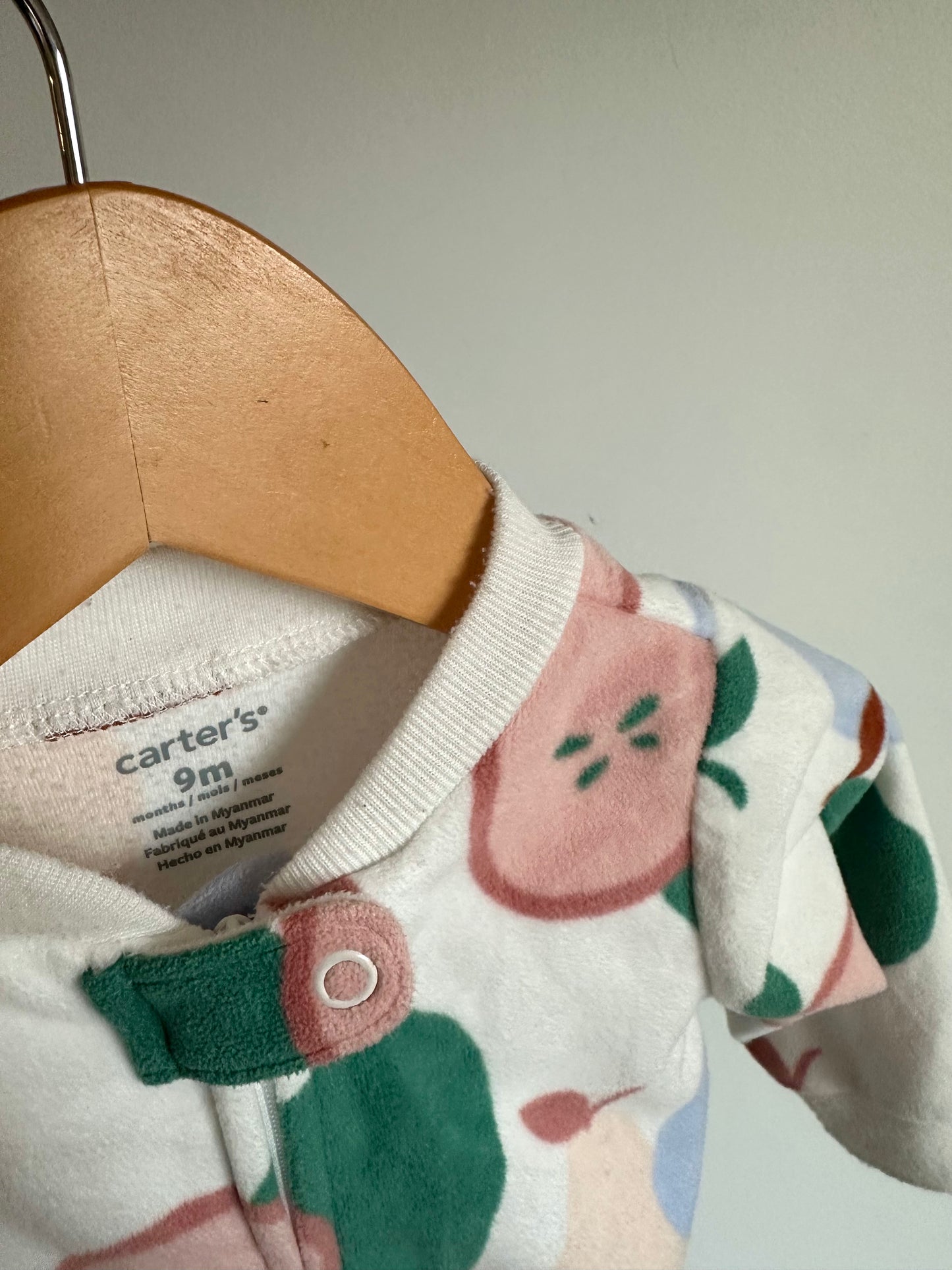 Pear White Fleece Sleeper / 9m