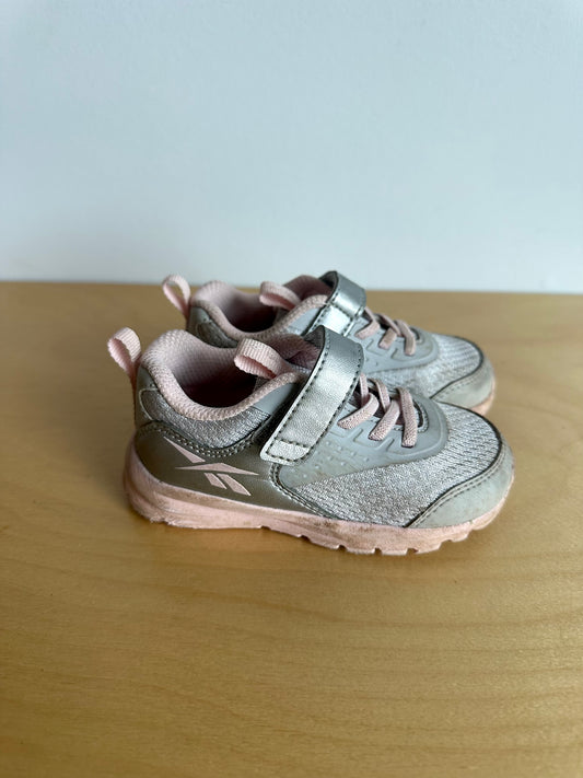 Grey and Pink Reebok Runners / Size 5 Toddler