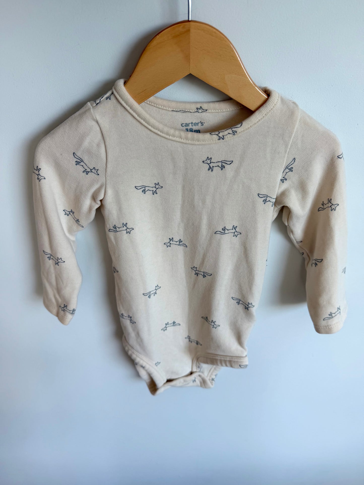 Soft Cream Fox Bodysuit / 18m