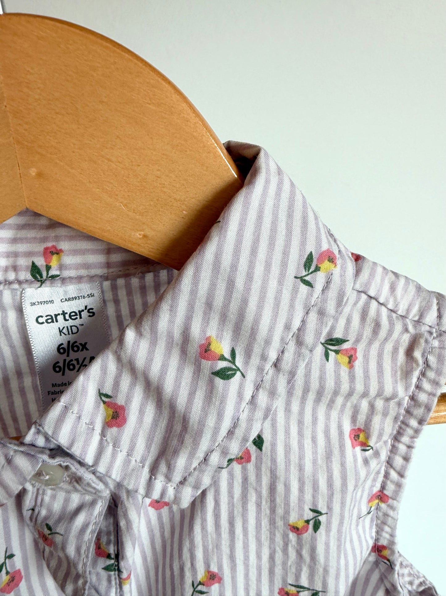 Collared Floral Striped Dress / 6 years