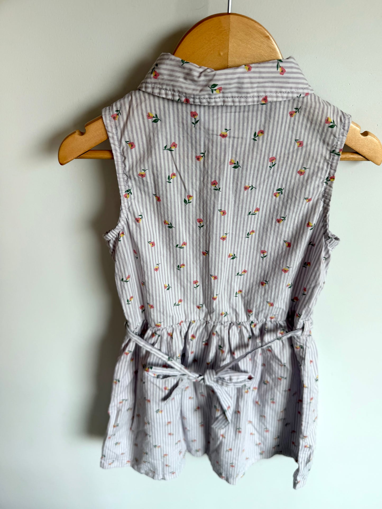 Collared Floral Striped Dress / 6 years