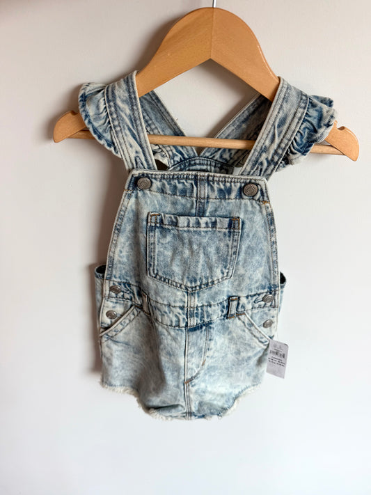 Acid Wash Overall Denim Shorts (With tags) / 3T