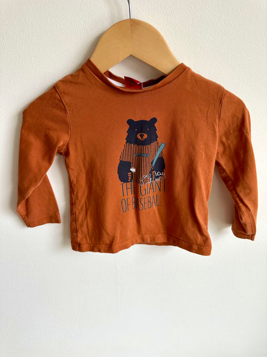 Baseball Bear Long Sleeve / 6-12m