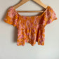 Orange Rushing Floral Top / 6-7 years (sm)